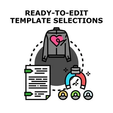 Ready to edit template selections for user attraction Stock Illustration