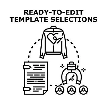 Ready to edit template selections for user attraction Stockillustratie