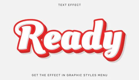 Ready editable text effect in 3d style Stock Illustration