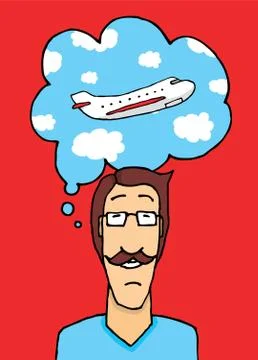 Ready to fly / thinking on vacation Stock Illustration
