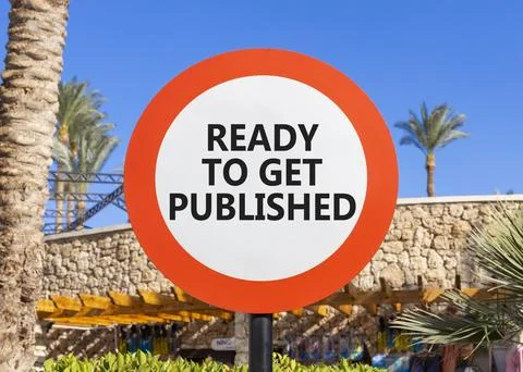 Ready to get published words symbol. Concept words Ready to get published o.. Fotos Stock