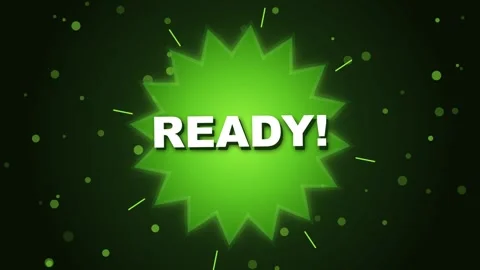 Ready! green starburst motion with animated particles for gaming, announcem.. Stock Footage 346241757