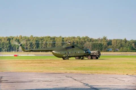 Ready helicopter for the start Stock Photos