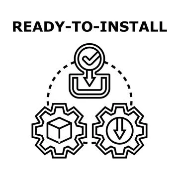 Ready to install digital software package concept Stock Illustration