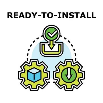 Ready to install digital software package concept Stock Illustration