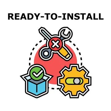 Ready to install software application setup process Illustrazione stock