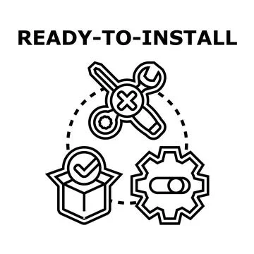 Ready to install software application setup process 스톡 일러스트