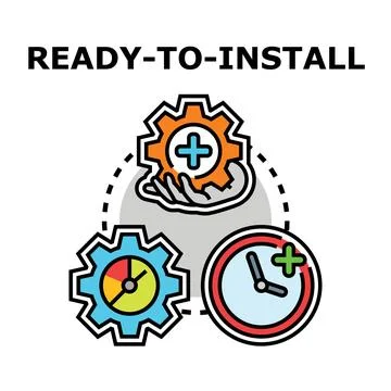 Ready to install software setup configuration process concept Stockillustratie