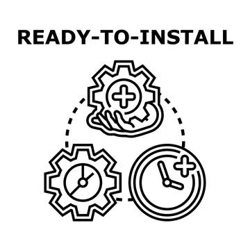 Ready to install software setup configuration process concept Stockillustratie