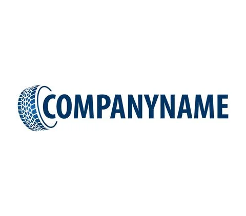 Ready logo containing a picture of a tilted wheel. Tire car service Stock Illustration