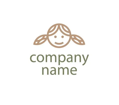 Ready logo made of smiling head of dolly Stock Illustration