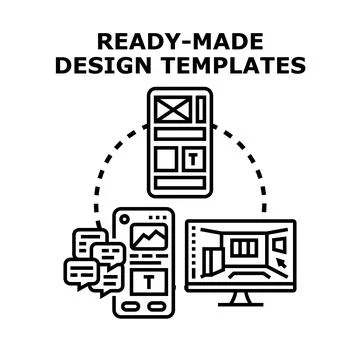 Ready made design templates connecting multiple devices Ilustração Stock