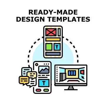Ready made design templates connecting multiple devices Stock Illustration