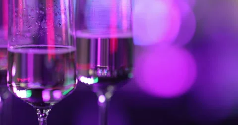 Ready-made drinks are on the bar ready to be consumed. Stock Footage 247074483