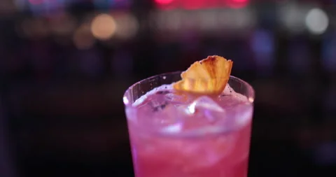 Ready-made drinks are on the bar ready to be consumed. Stock Footage 247074804