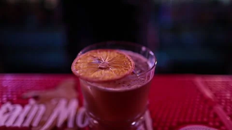 Ready-made drinks are on the bar ready to be consumed. Stock Footage 247074858