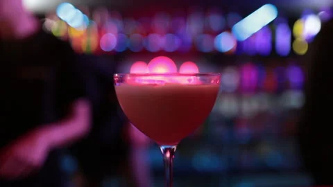 Ready-made drinks are on the bar ready to be consumed. Stock Footage 247074891