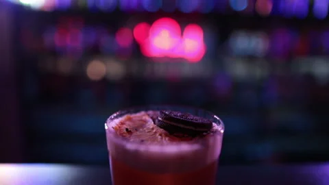 Ready-made drinks are on the bar ready to be consumed. Stock Footage 247075257