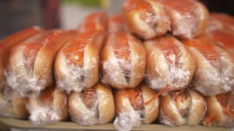 Ready-made hot dogs Stock Footage 241093561
