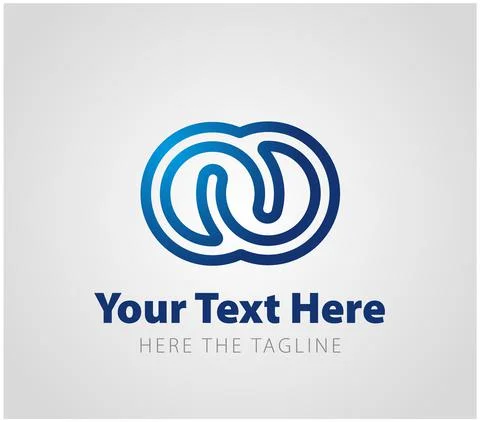 A ready-made logo made of two interpenetrating circles or letters. Ready logo Stock Illustration