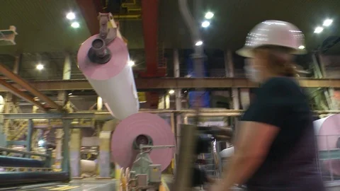 Ready-made paper in roll for paper machine Video stock 103010738