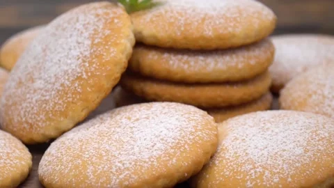 Ready-made shortbread cookies Stock Footage 155298580