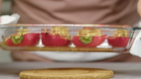 Ready-made stuffed bell peppers Stock Footage 165265393