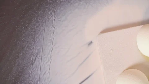 Ready-made white velour coating cakes are on the table 動画素材 98098796