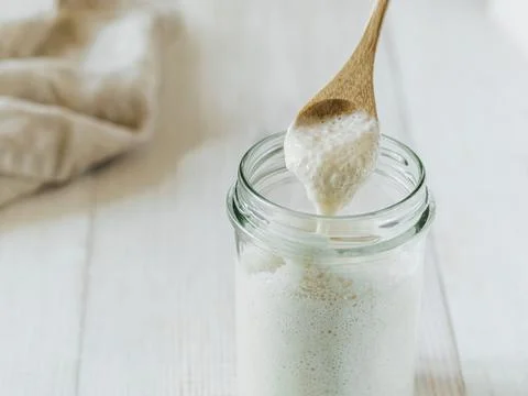Ready for making bread sourdough starter Stock-Fotos