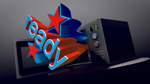 Ready - Microwave Oven 4K Stockbeeldmateriaal 104200766