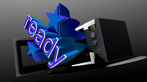 Ready - Microwave Oven Animation (HD) Stock Footage 49116607