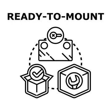 Ready to mount installation assembly service concept Stock Illustration