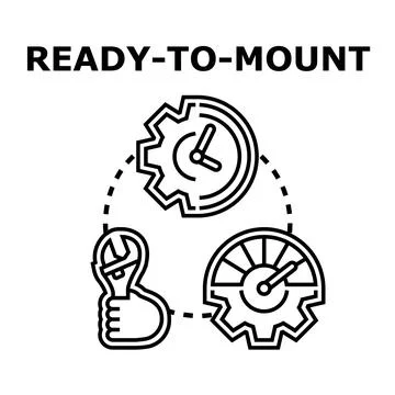 Ready to mount setup and installation concept Stock Illustration