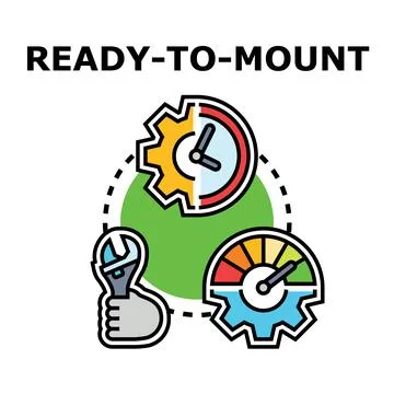 Ready to mount setup and installation concept Stock Illustration