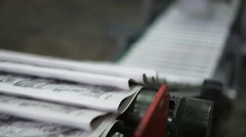 Ready newspaper on production line Video stock 45886729