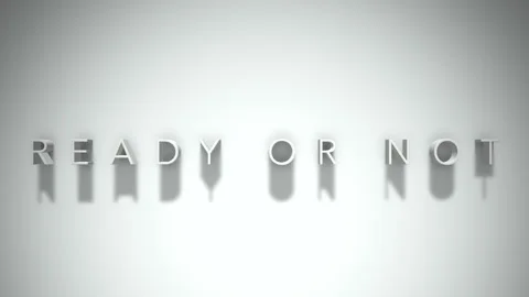 Ready or not 3D title animation with shadows on a white background Stock Footage 298003774