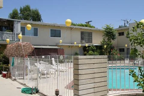 Ready for the party by the pool Stock Photos