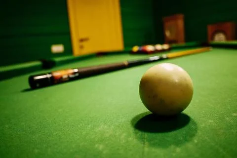 Ready to play pool table close up Фото