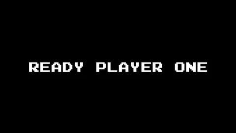 Ready Player One 4k no F/X - Arcade game start screen - Motion Graphic Loop Stock Footage 101076247