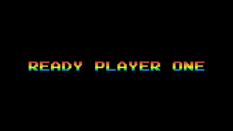 Ready Player One Color 4k - Arcade game start screen - Motion Graphic Loop Stock Footage 101071960