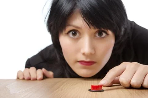 Ready to press the button Stock Photos