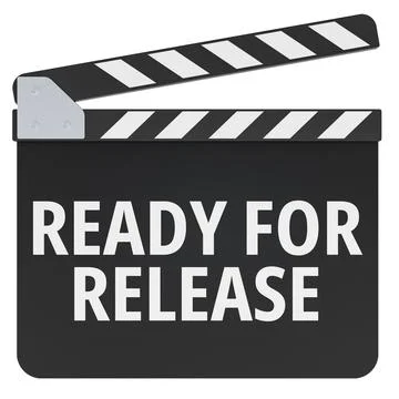 Ready for Release concept with movie clapperboard, 3d rendering Stock Illustration