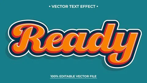 Ready Retro vintage editable text effect 스톡 일러스트