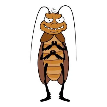 Ready scared cockroach icon cartoon vector. Insect bug Illustrazione stock