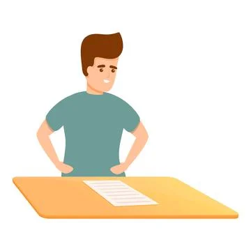 Ready for school test icon, cartoon style Stock Illustration