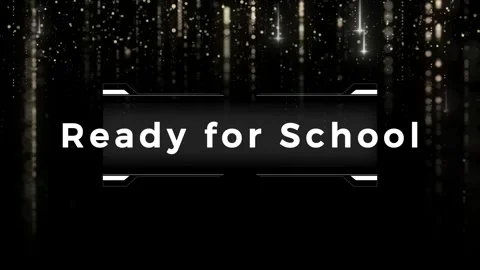 Ready for School text on dark background. Back to school celebration with Stock Footage 340250646