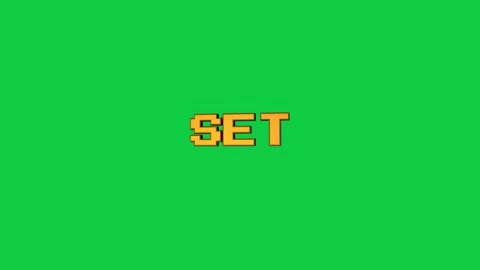 Ready Set Go 3D Pixel Text Animation on Green Screen Stock-Footage 317164684