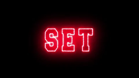 Ready, set, go!. animation text start competition animated with red neon Stock Footage 269422869