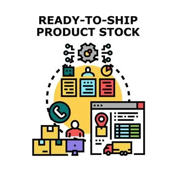 Ready to ship product stock vector illustration Stock Illustration