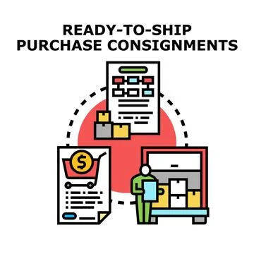 Ready to ship purchase consignments logistics process Stock Illustration